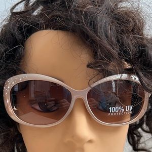 🆕NWT Tropic-Cal Sunglasses—Metallic Tan with Small Rhinestones